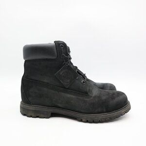 Timberland 6" Premium Men's Size 10 M Waterproof Boots Black Nubuck Leather